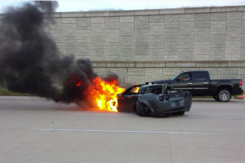 C6 Goes Down In Flames - Yet Another Street Race Ends In Disaster