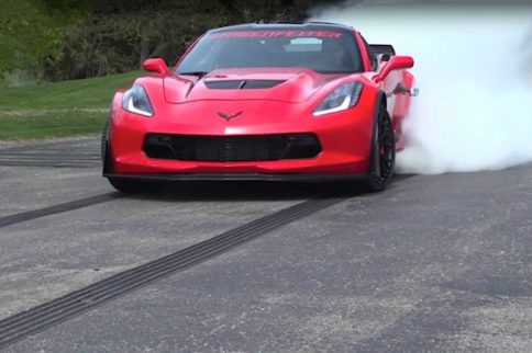Ken Lingenfelter Does A Burnout In A 2017 Corvette Z06 Giveaway Car