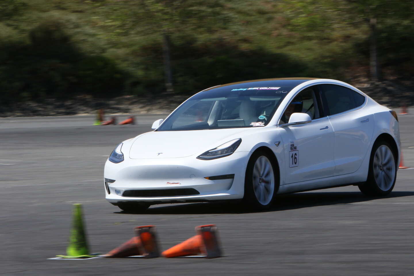 EVs at Holley High Voltage Tesla Autocross