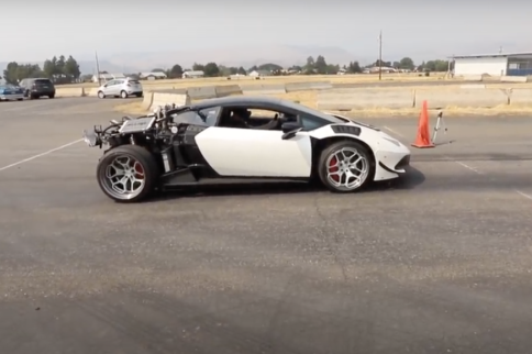 LS-Swapped Lamborghini Is A Hot Mess On The Track